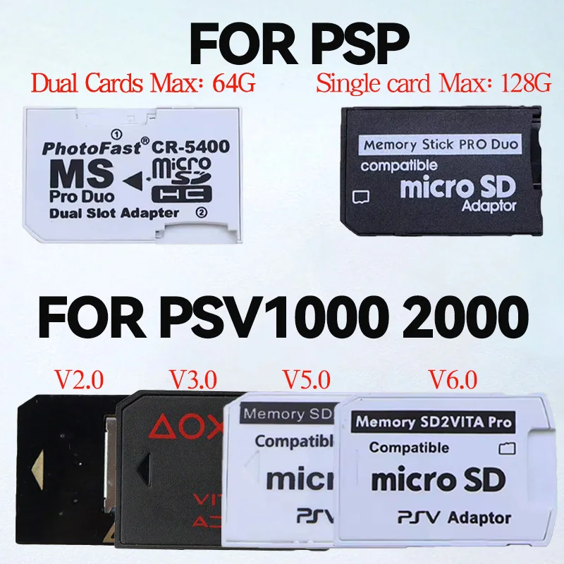 1PC SDHC TF To MS Memory Stick Pro Duo Micro SD Card Reader For PSP SD2VITA PLUS TF Memory Card Adapter For PSV Vita 1000 2000