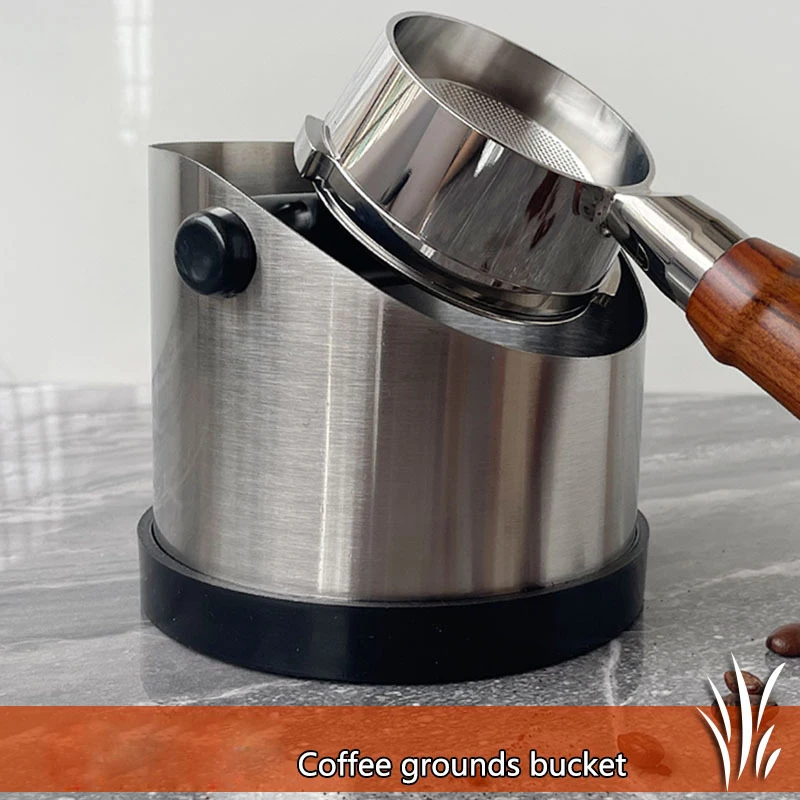 Stainless Steel Grounds Bucket Coffee Waste Grounds Knocking Powder Bucket Grounds Box Household Espresso Machine Handle Knocking Grounds Bucket Container