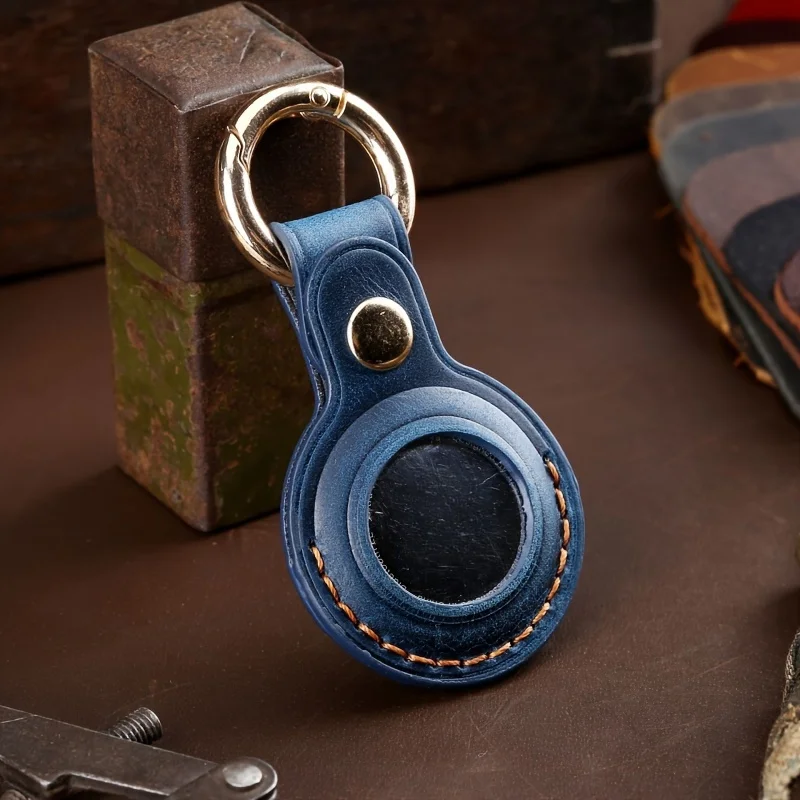 Geeignet für Airtag Schutzhülle Rindsleder hand gefertigte Leders chutz hülle High-End-Qualität Artikel Haustier Anti-Lost Image