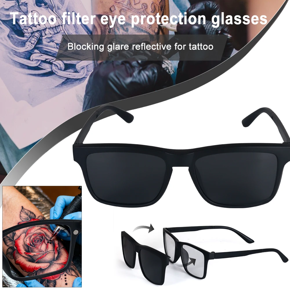 Tattoo Polarisierte Gläser Tattoo Filter Augenschutz Gläser Magnetische Adsorption Objektiv Reflektierende-freie Gläser High Definition Image