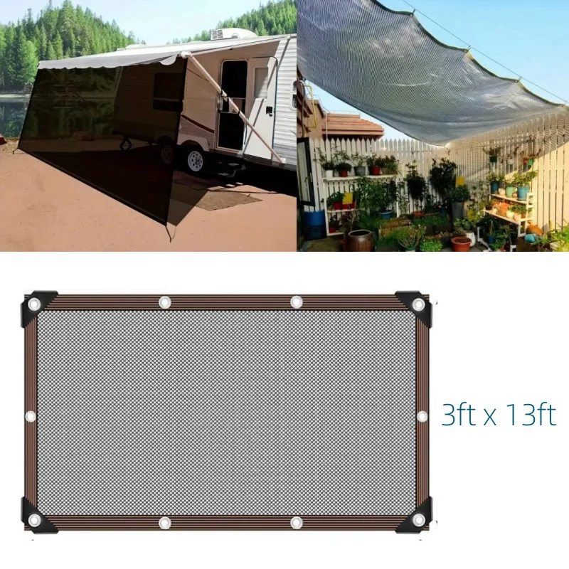 RV Markise Sonnenschutz Bildschirm Atmungsaktives Mesh Outdoor Sonnenschutz Netz Wohnmobil Camping Anhänger Markise Schatten Sonnenschutz Shadescreen