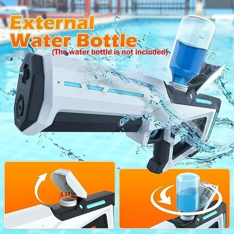Elektrische Wasserpistolen für Kinder, automatisch absorbieren Wasser, Hochdruck-Wasserpistole, Sommer, Outdoor-Pool, Kampfspiele, Kinder-Wasserspielzeug