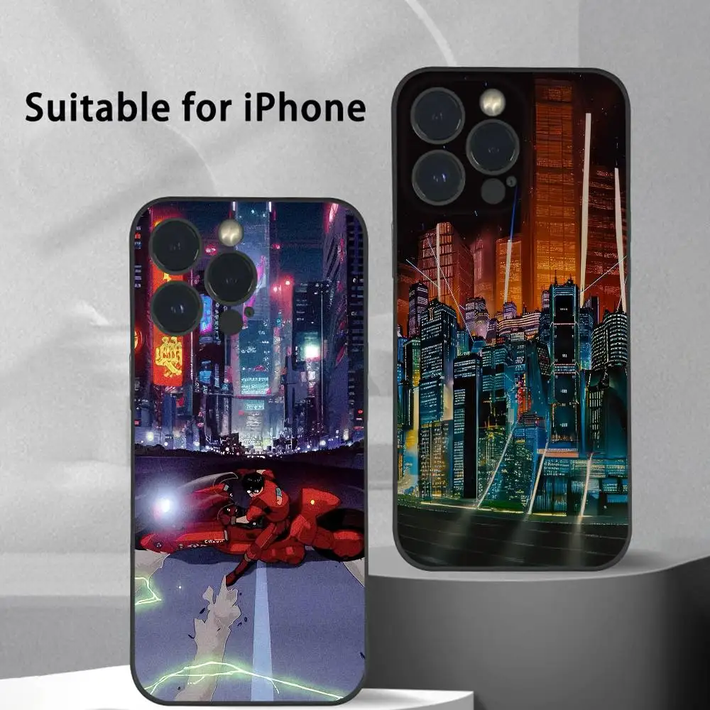 Klassische Anime A-akira Red Cool Film Handyhülle für IPhone 16 15 14 13 Pro Max Plus Mini Schwarz Frosted Soft Shell Funda