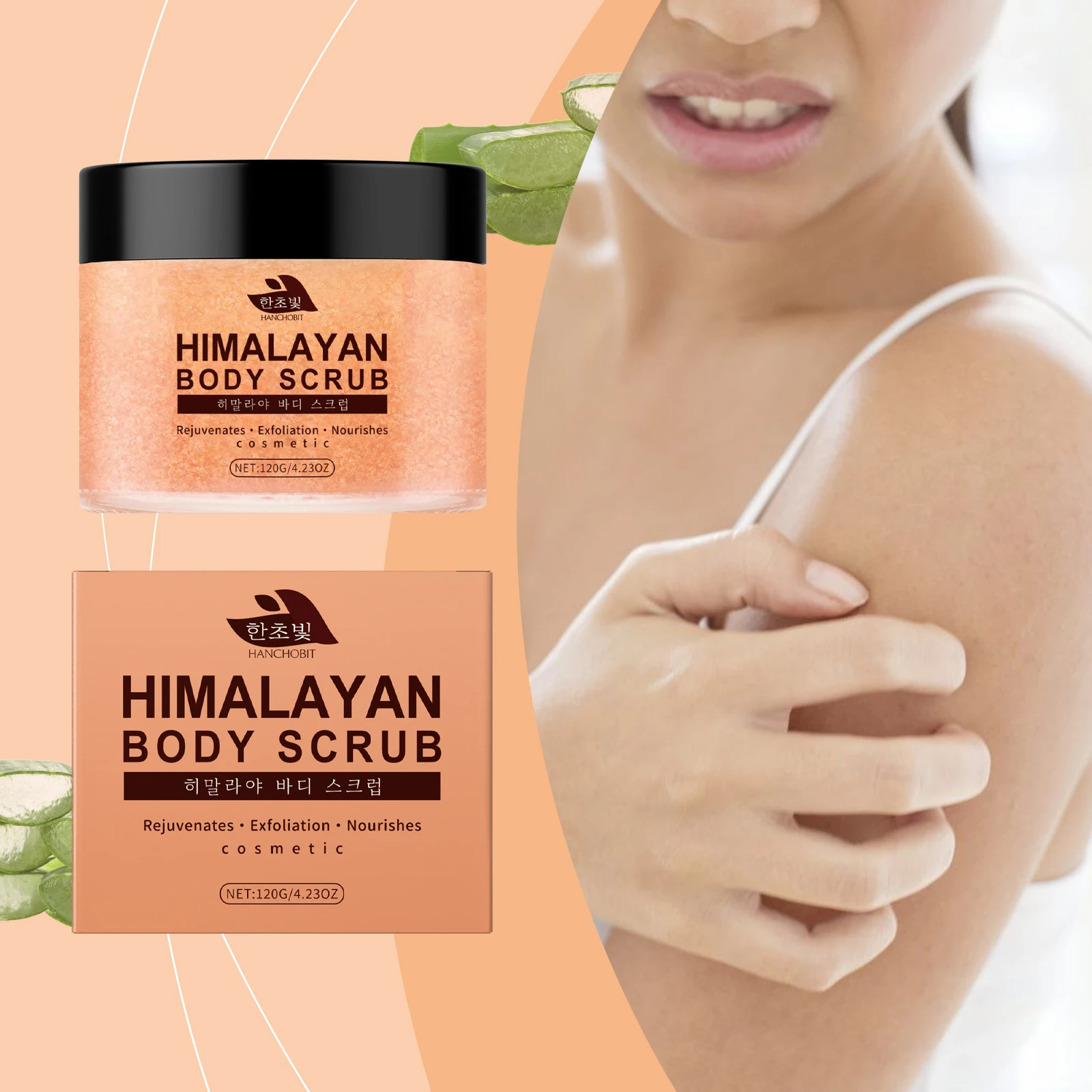 Himalaya-Salz-Körperpeeling: Peeling abgestorbene Hautzellen, reinigt die Haut und hinterlässt die Haut hydratisiert und seidig glatt Image