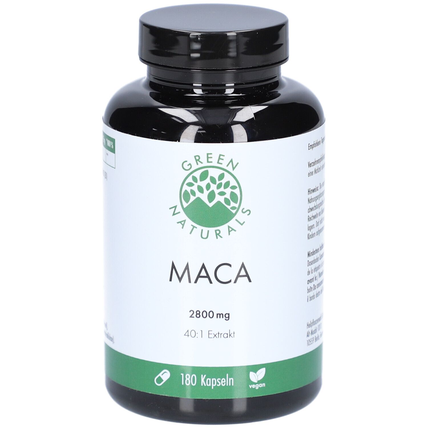 Green Naturals Maca 2800mg hochdos.40:1 vegan Kps. 180 St Kapseln Image