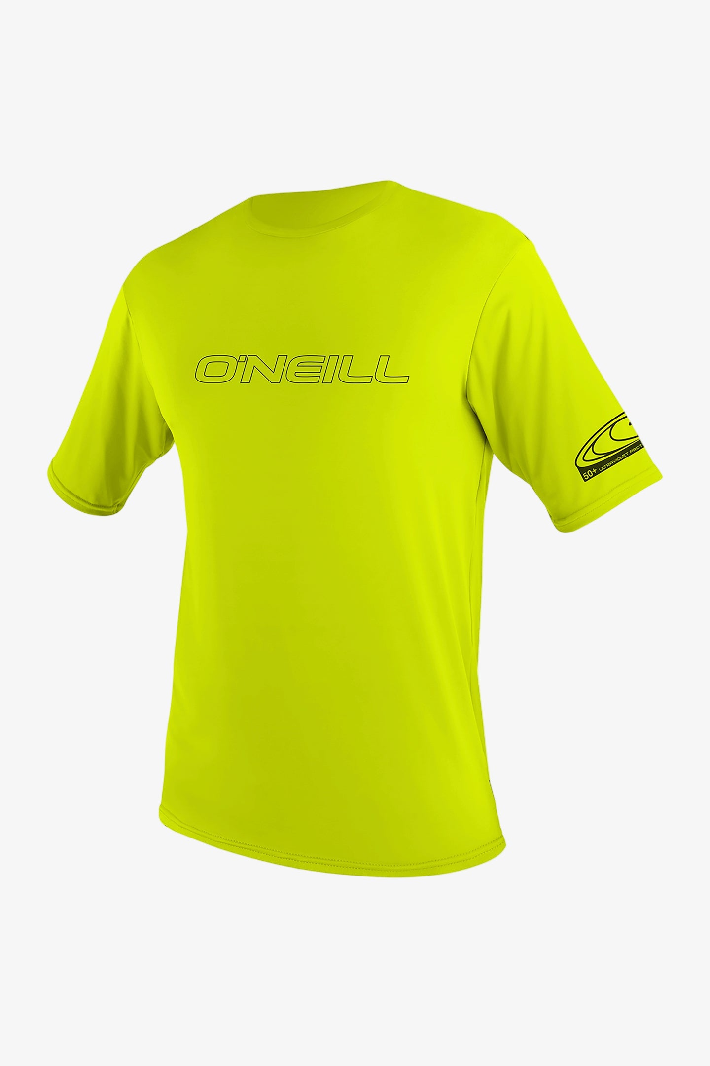 O'Neill Youth Basic Skins 50+ Short Sleeves Sun Shirt in Lime, Size 4, Polyester/Spandex