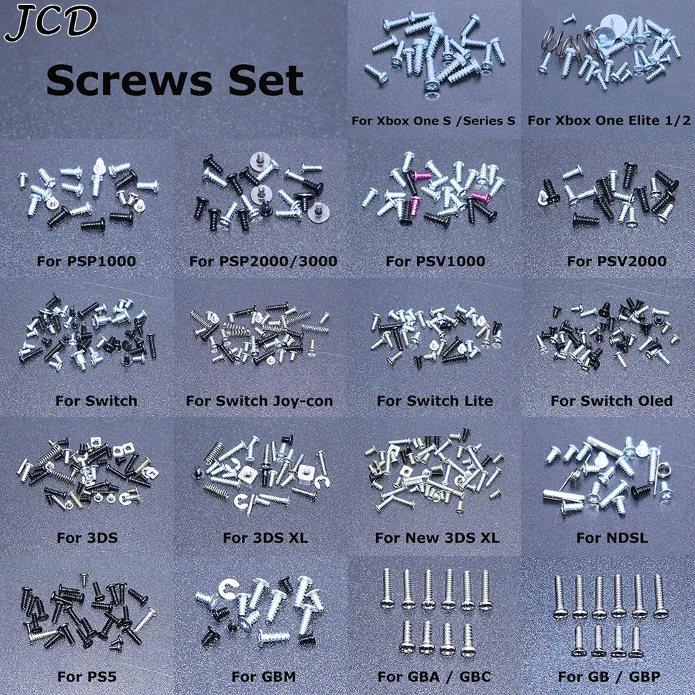 Replacement Screws Set For New 3DS XL LL Game Console For Xbox One Series S X Elite 1 2 For PSP PSV 1000 2000 For Switch Joycon