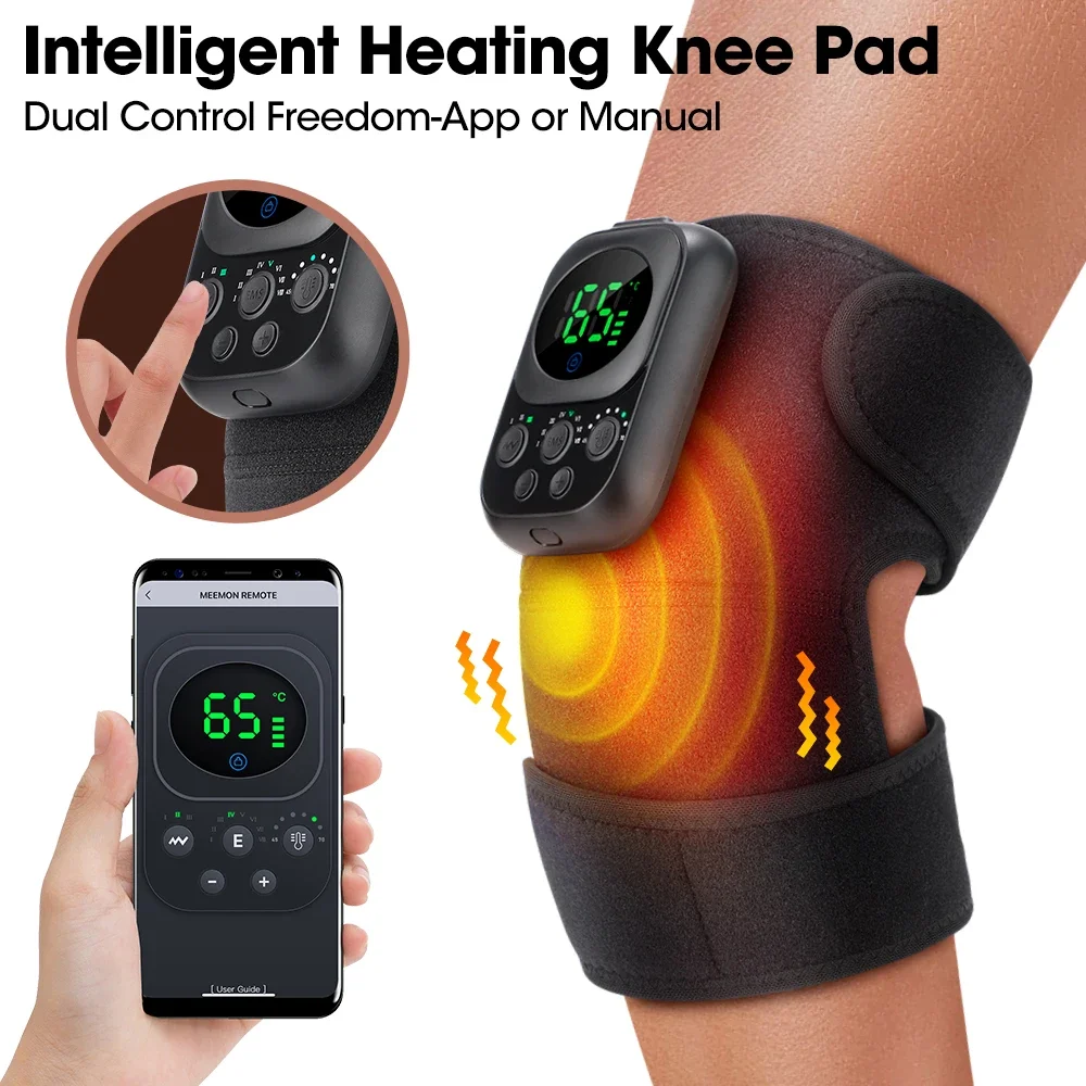 1/2 stücke Beheizte Knie Massage Vibration Luftdruck Kneten Knie Ellenbogen Massage Pad 6-gang Heizung Knie Masajeador APP Steuerung