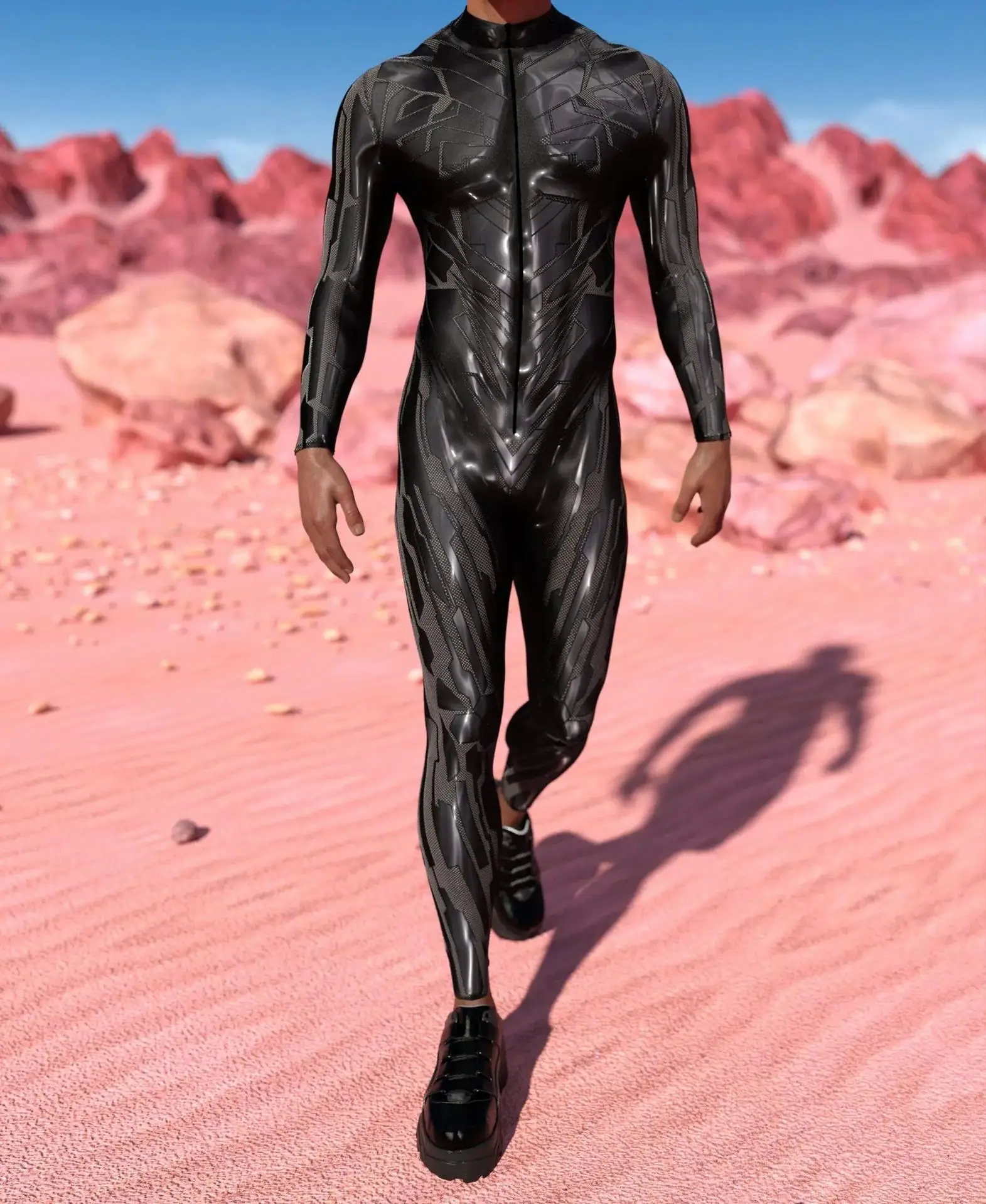 Cyber 3D-gedrucktes Cosplay-Kostüm für Herren, Frontreißverschluss, mehrfarbig, Zentai-Body, Halloween-Party, Overalls, Karneval, Urlaubs-Outfit Image