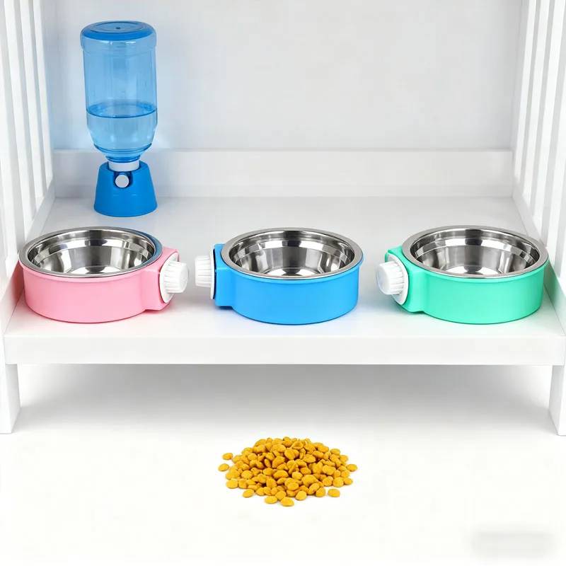 Fournitures pour chiens de compagnie Cage suspendue fixe bol pour chien bol pour chat bol de nourriture bol de nourriture pour chat en acier inoxydable bol simple bol suspendu bol à boire