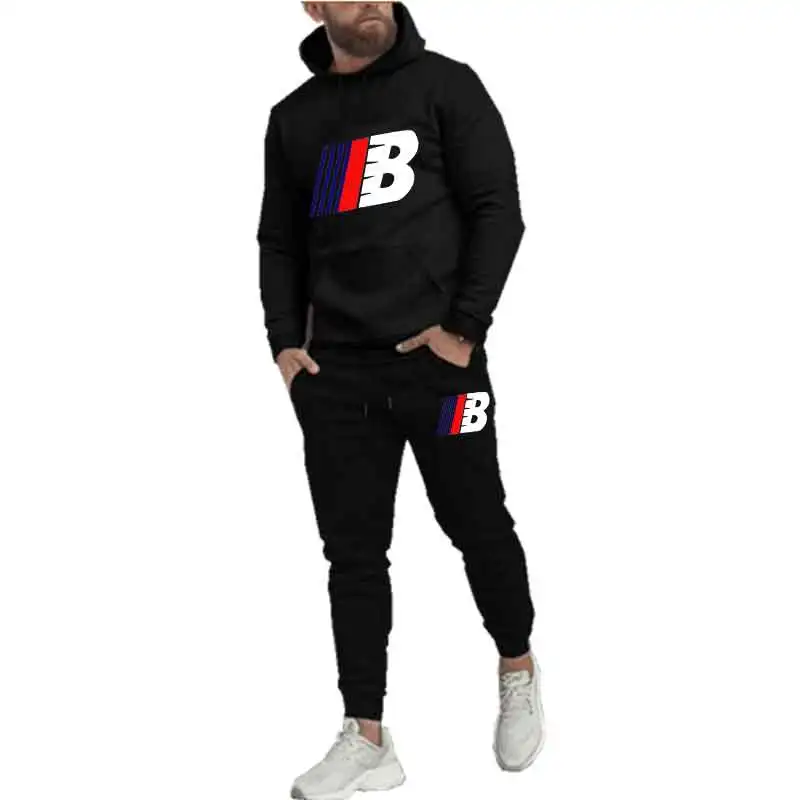 Männer Casual 2PC Sets Hoodie Tops Dünne Hosen Straße Trendy Sweatshirts Tri farbe Drucken Sport Anzug Gelb Mode Outfits frühling