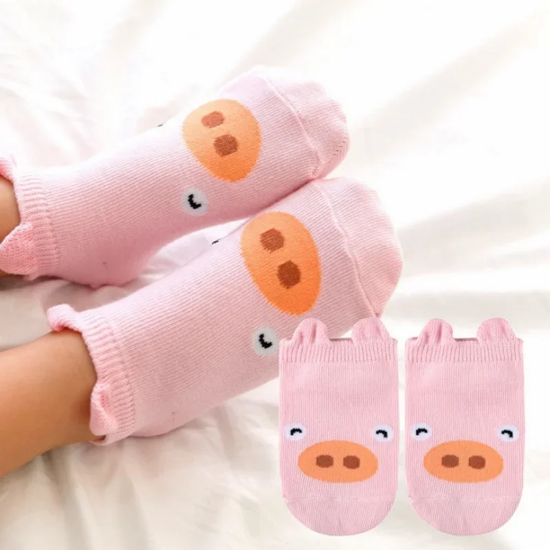 Kinder Kindersocken für Mädchen und Jungen, rutschfeste bedruckte Baumwolle, Kleinkind-Baby-Cartoon-Söckchen, Neugeborene, kurze Socken, Kleidung Image