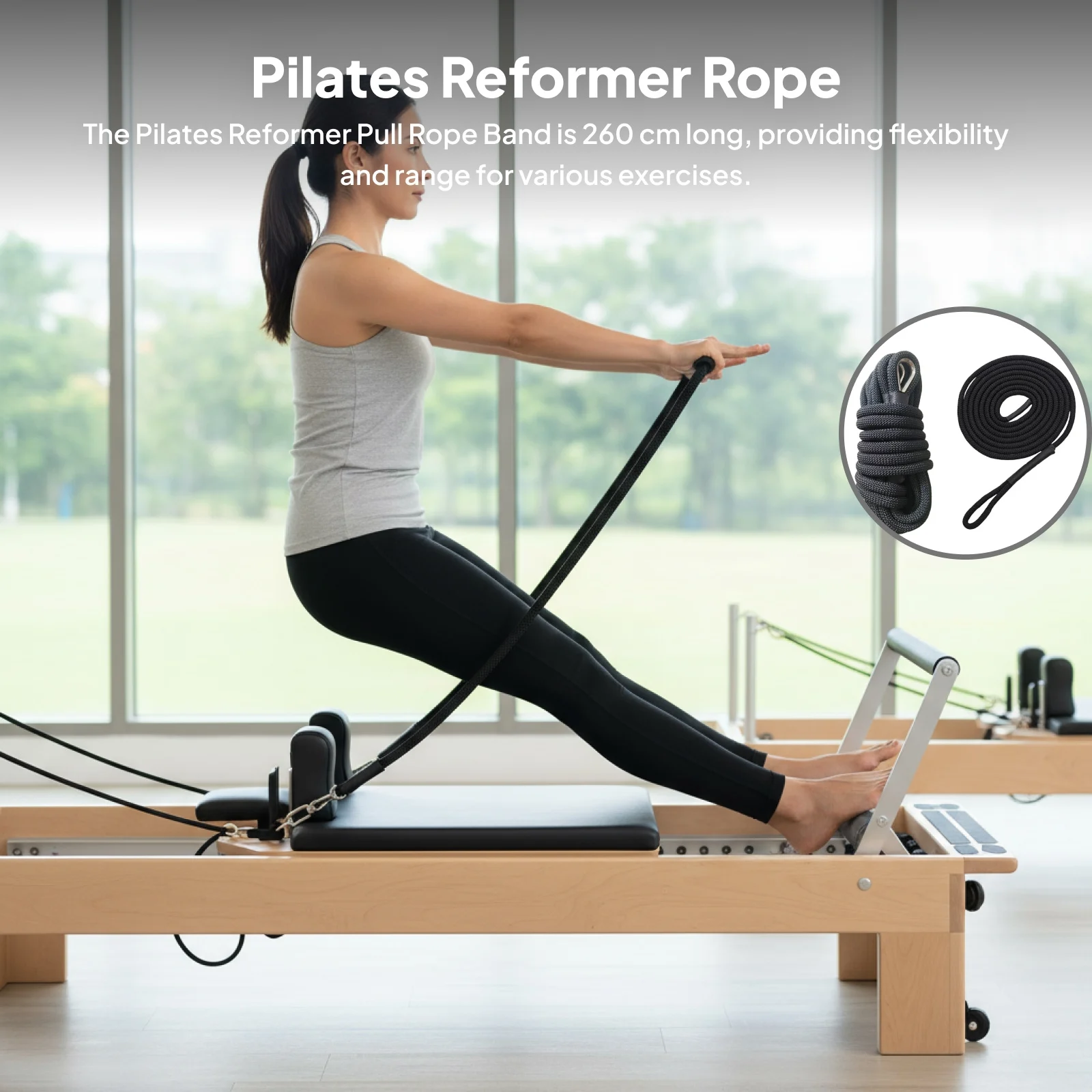 Pilates Reformer Pull Rope Professional Band Component Strap Sitting Box Yoga Training Workout Equipment for Yoga Fitness