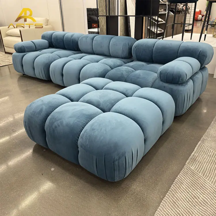 Divani componibili modulari a forma di L, divano compresso moderno sottovuoto in velluto, divano ad angolo di lusso, set di divani per soggiorno