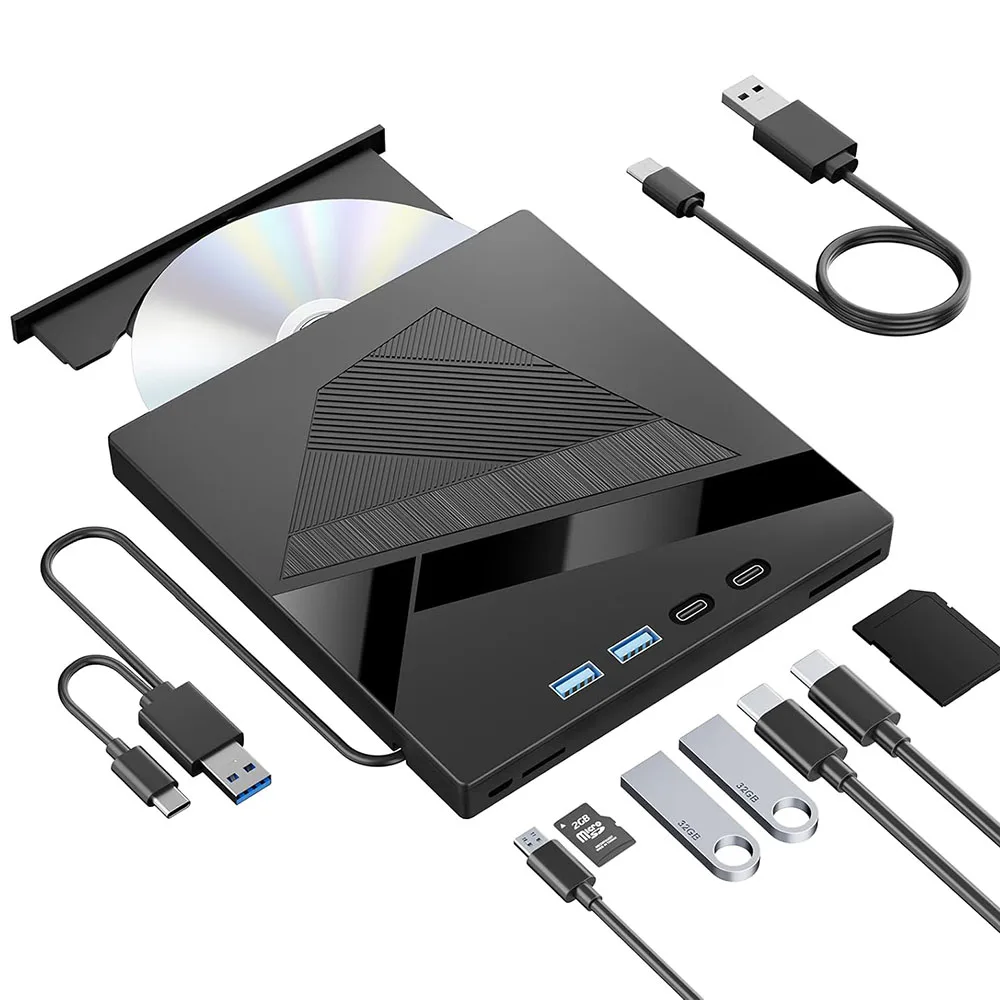 Lecteur CD/DVD Portable USB 3.0 type-c, graveur externe CD RW, lecteur DVD, lecteurs optiques pour ordinateur Portable, Netbook