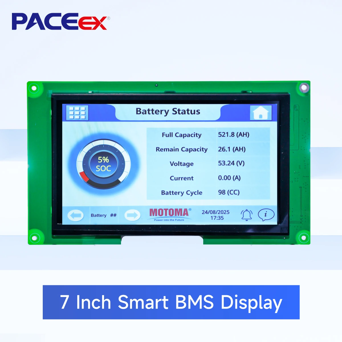 PACEex 7,0 Zoll Smart Color Touch Screen für Smart Household Energy Storage Lthium Battery Protection Board Home BMS Zubehör Image