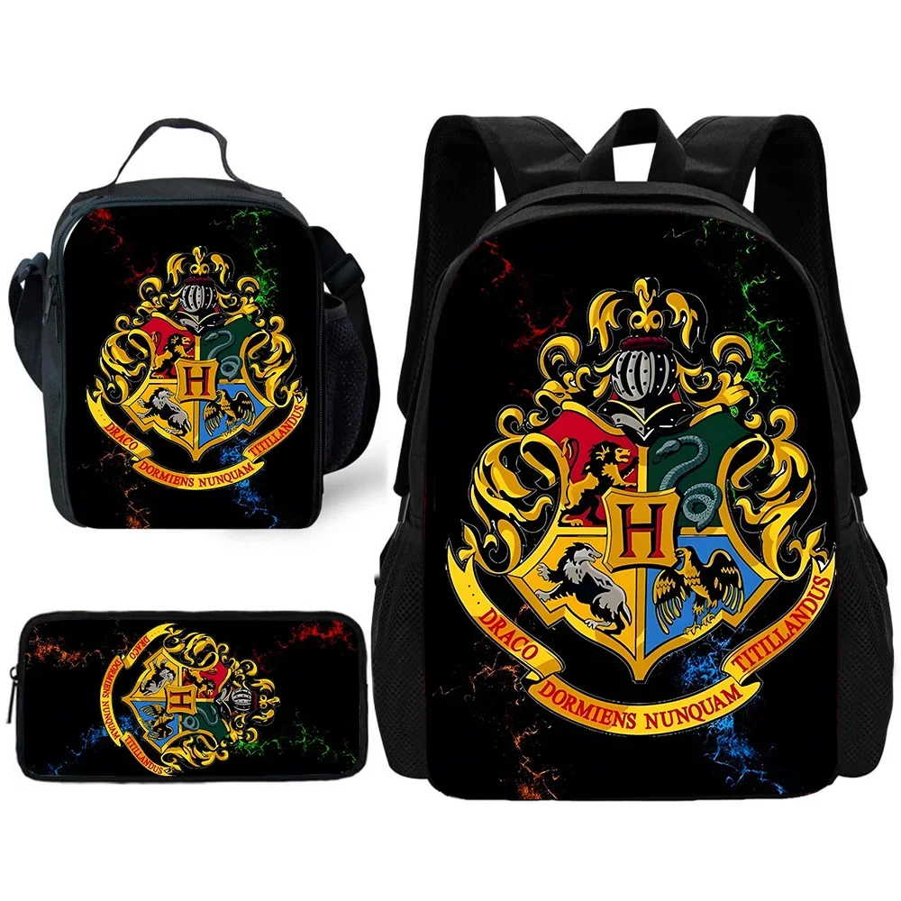 Dessin animé d'école pour enfants pour h-harrys sac à dos avec sacs à déjeuner sacs à crayons école pour p-potsters sacs pour garçons filles meilleur cadeau
