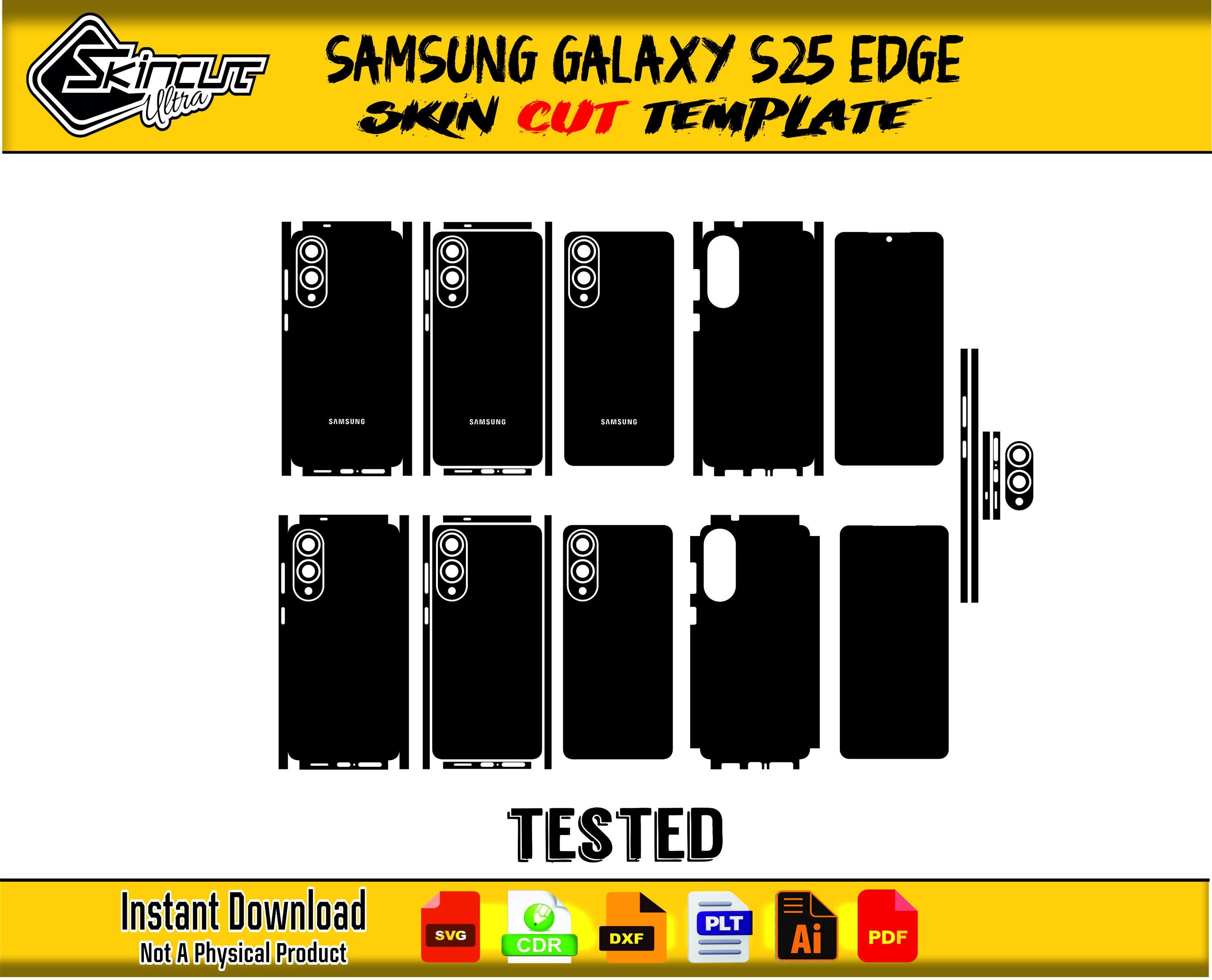 File modello vettoriale skin per Samsung Galaxy S25 Edge, layout fustellato skin File di taglio skin per Samsung S25 Edge - Modello skin per Samsung S