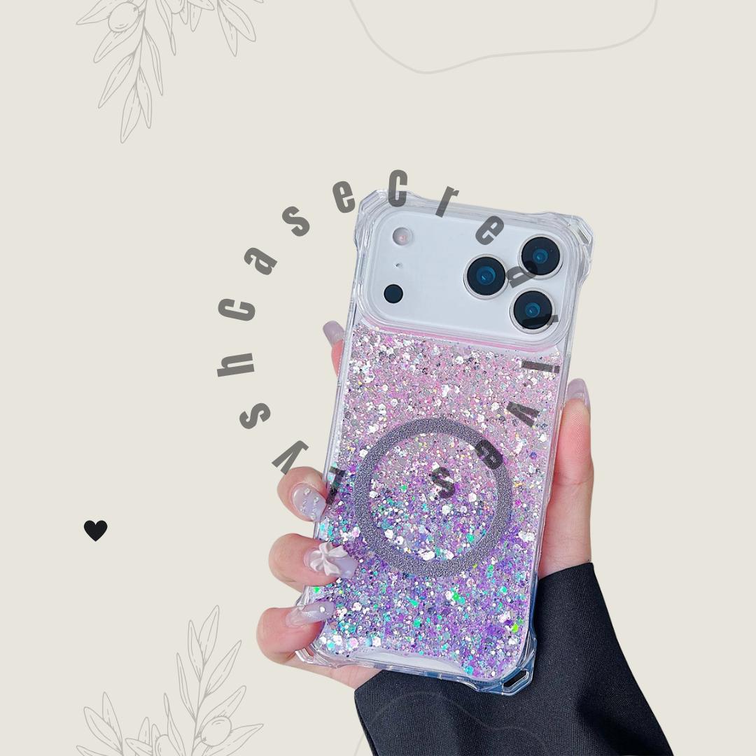 Custodia per telefono con glitter sfumati Candy Bling per iPhone 17 Air 17 Pro Max 16 Plus 15 14 13 12 Pro Max iPhone 11 con ricarica wireless antiurt