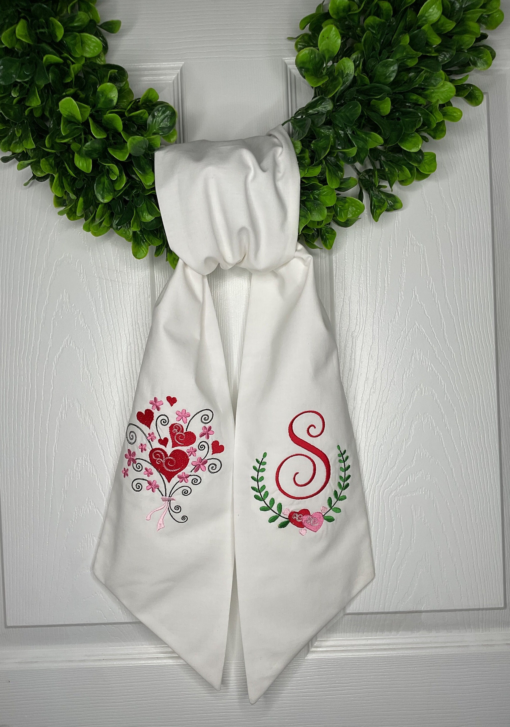 Fascia per corona di San Valentino*Fascia per corona ricamata con monogramma*Fascia per corona di cuore*Fascia per corona di cotone*Decorazione person