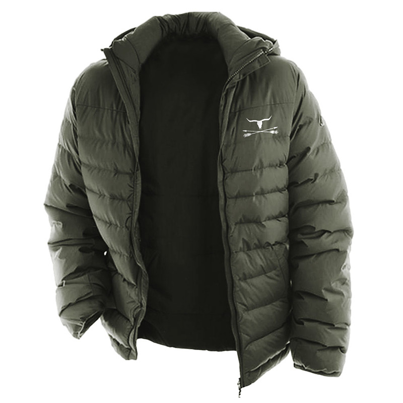 Men's Cow Print Winter Coat Down Jacket Puffer Jacket Thermal Warm Rain Waterproof Lightweight Casual Outdoor Daily Padded Quilted Hooded Jacket Fall Winter Hooded Long Sleeve Black Red Royal Blue