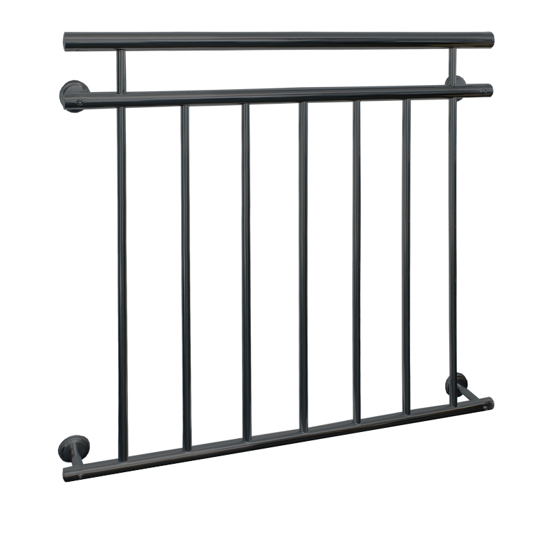 ECD Germany Französischer Balkon 90x100 cm Anthrazit matt | 7 Füllstäbe, Stahl pulverbeschichtet, Balkongeländer Fenstergitter Image