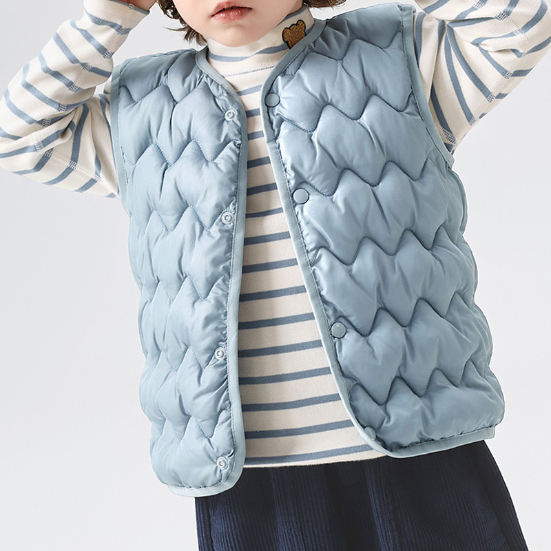 Kids Unisex Vest Coat Outerwear Solid Color Sleeveless Buttons Keep Warm Soft Breathable Coat Outdoor Fashion Daily Black Pink Blue Fall Winter 4 years