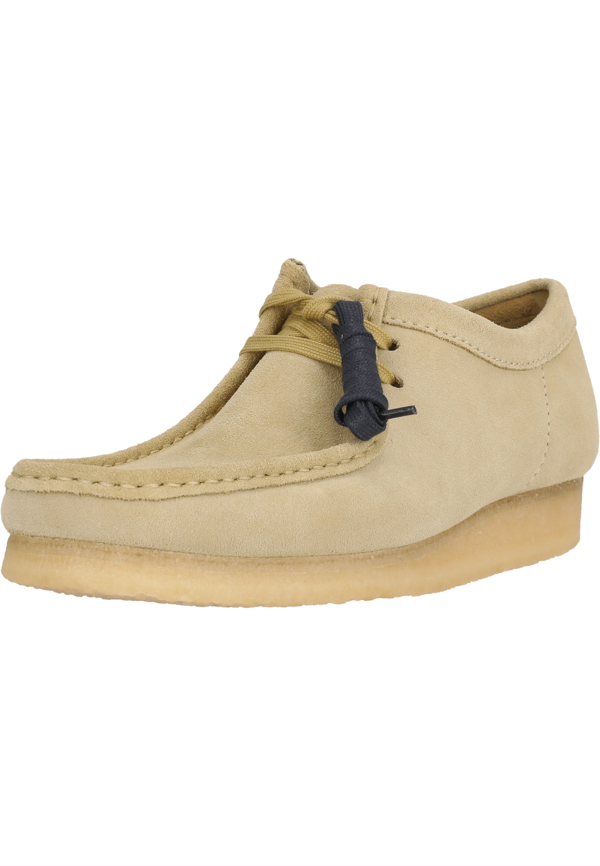 Schnürschuh CLARKS "Wallabee Maple", Herren, Gr. 46, beige, Leder, Schuhe Schnürschuh, mit unnachahmlicher Kreppsohle