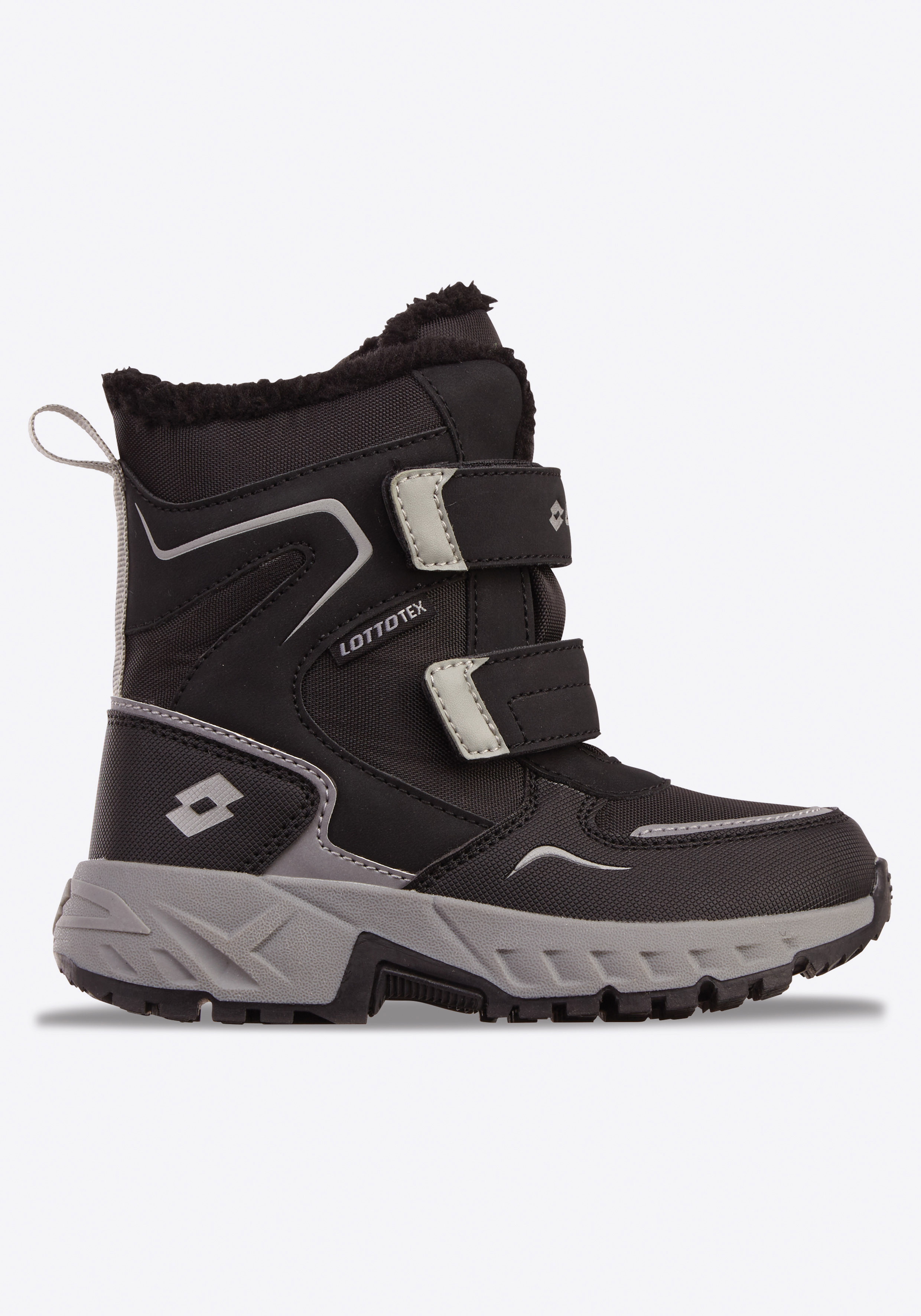 Winterboots LOTTO, Jungen, Gr. 28, schwarz (schwarz, grau), Synthetik, Textil, Schuhe Winterboots, Winterschuhe, Winterstiefel, Snowboots, wasserdicht & gefüttert