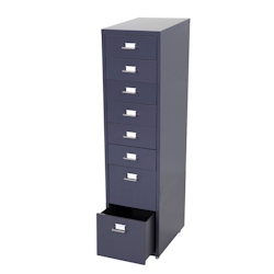 PROREGAL Rollcontainer Housten HxBxT 110x28x41cm 8 Schubladen Dunkelgrau Schubladenschrank Stahlschrank Image