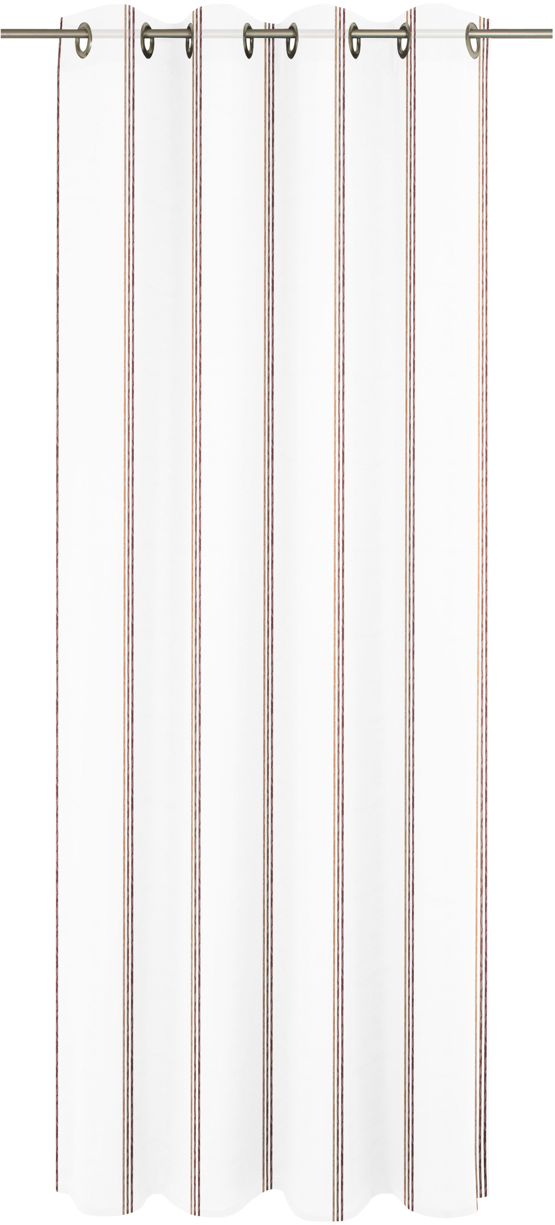 Gardine WIRTH "Chloé", weiß (weiß, rost), B:600cm H:175cm, Polyester, Gardinen, Fertigstore mit Ösen (Ø 4 cm) nach Maß Image