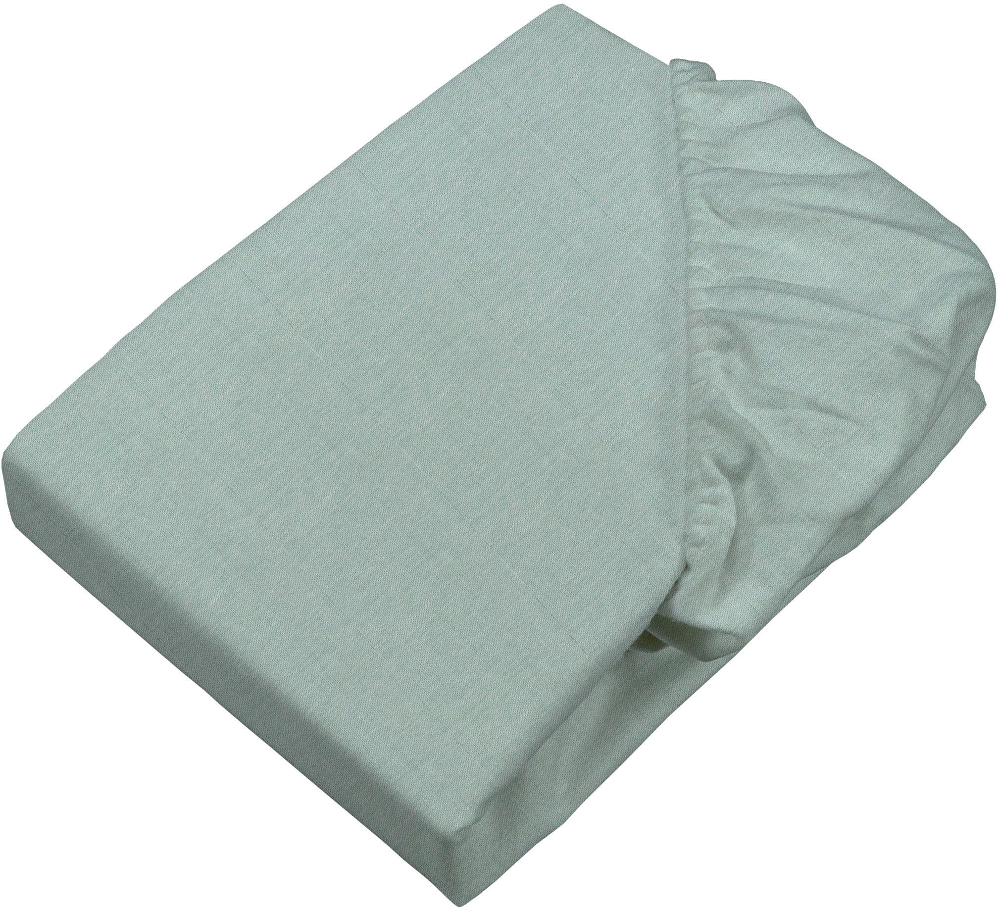 Bettlaken SETEX "Feinbiber Melange Spannbetttuch", salbei, B:160cm L:200cm, Feinbiber, Obermaterial: 90% Baumwolle, 10% Polyester, Bettlaken, Spannbettlaken, Melange-Effekt: Tiefe, Lebendigkeit, interessante Optik für das Auge Image
