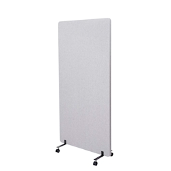 PROREGAL Akustik-Trennwand HxBxT 167x80x39cm doppelwandig rollbar Stoff/Textil Grau Büro-Sichtschutz Raumteiler Pinnwand Image