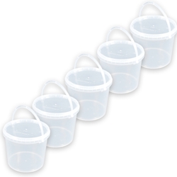 Eimer Deckel lebensmittelecht 3,3 L Liter leer farblos Henkel Kunststoff Set 100 Stück Image