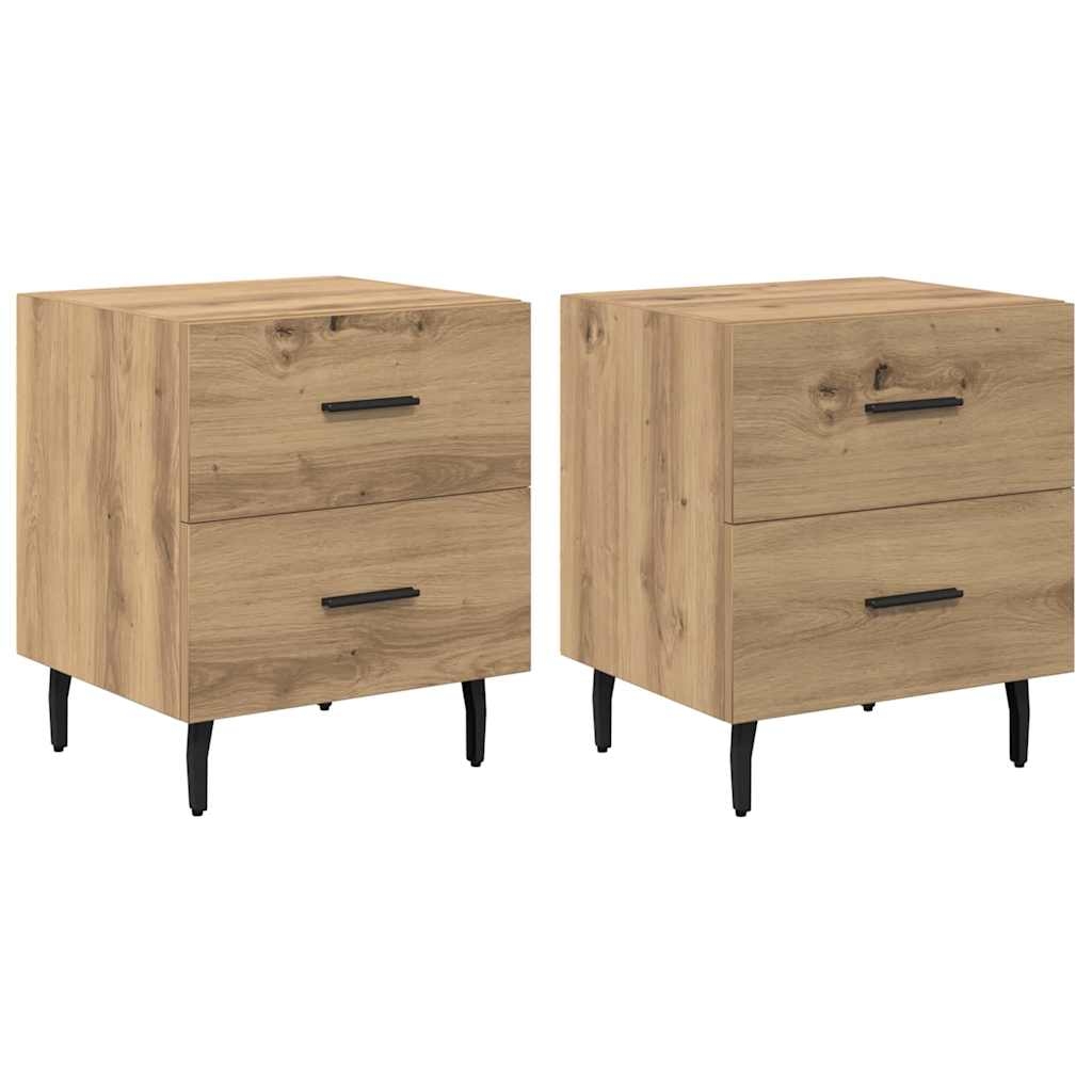 vidaXL Nachttisch 2 pcs Artisan-Eiche 40 x 35 x 47,5 cm Holzwerkstoff Image