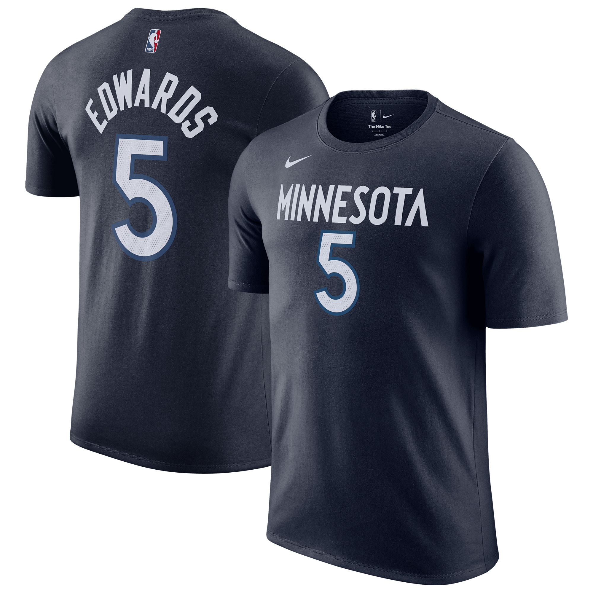 T-shirt Nike Icon Name & Number des Minnesota Timberwolves - Anthony Edwards - Hommes Image
