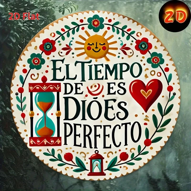 1 Stück, spanische Bibelbarung, 7,8 x 7,8 Zoll, langlebiges Eisenschild – perfekt für Outdoor-Dekoration, Terrasse, Veranda, Garage