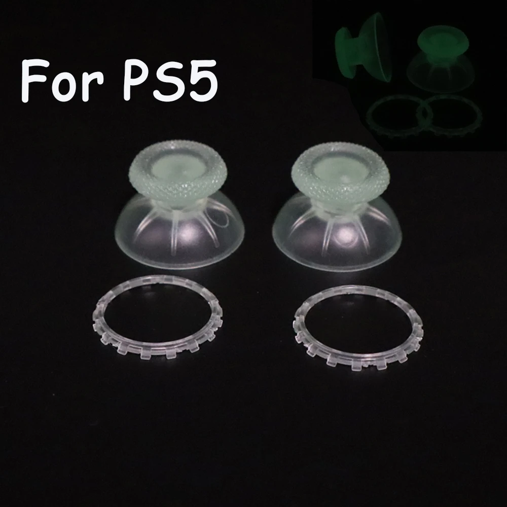 1Set bunte 3D-Joystick-Abdeckung, Pilzkappe und Akzent-Thumbstick-Ringe für Sony PS5-Controller Image