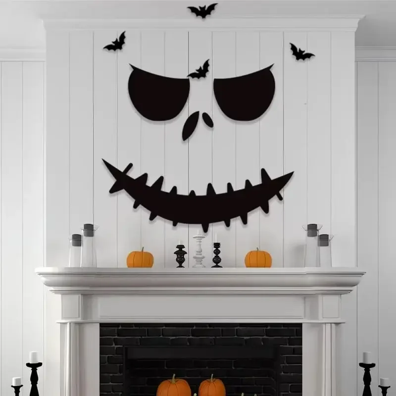 Halloween Schädel Kürbis Dämon Aufkleber Kürbis Dämon Horror Schatten Filz Wanda uf kleber Wand Horror Dämon Schatten Aufkleber Image