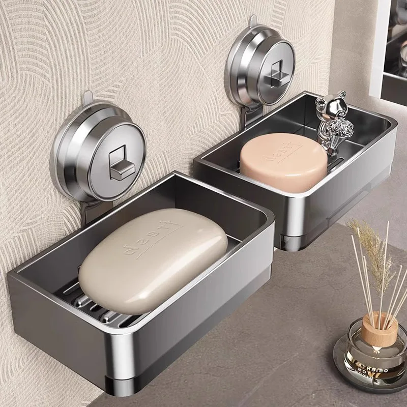 Saugnapf Seifenkiste Wandmontage Raum Aluminium Badezimmer Regal Waschraum Seifenkiste Abflussregal Toilette Waschtisch Aufbewahrung