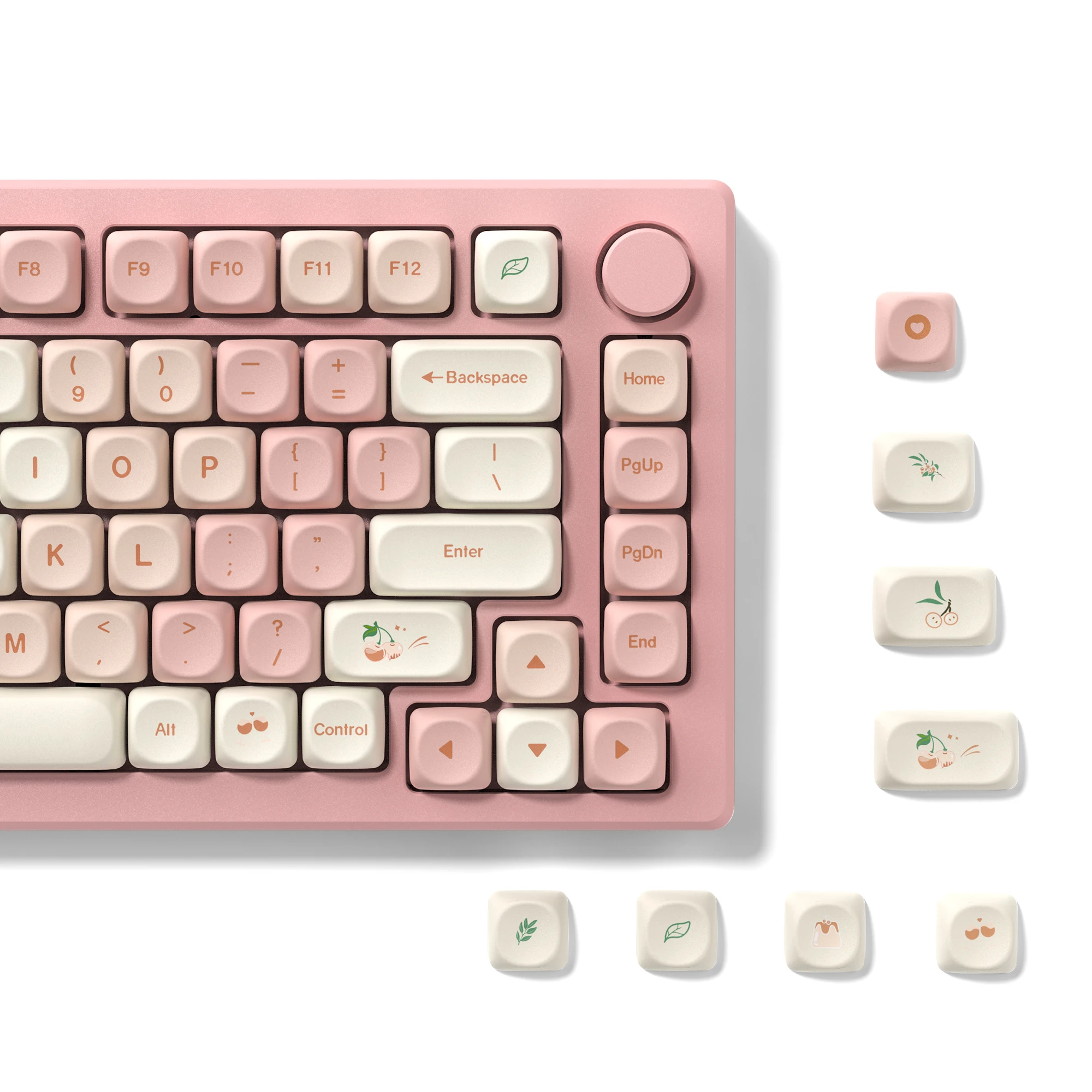 XVX MOA Tastenkappen Pink Cherry/Sakura Tastenkappen Benutzerdefinierte Tastenkappen für 75 Prozent Farbsublimation 140 Tasten Tastatur-Tastenkappen-Set Image
