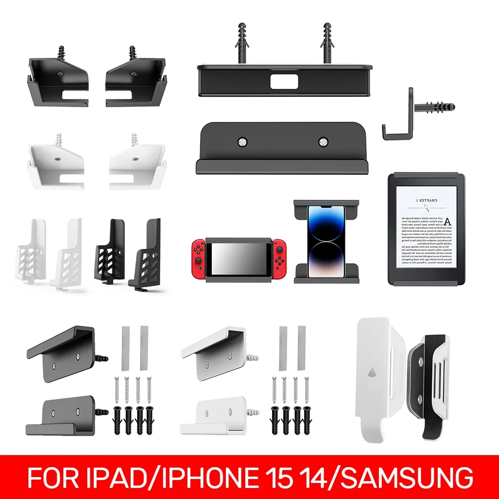 Universeller Tablet-Wandhalterung mit selbstklebendem Wandtelefonhalter für IPad/iPhone 15 14/Samsung/Xiaomi/Lenovo Telefonhalter Image