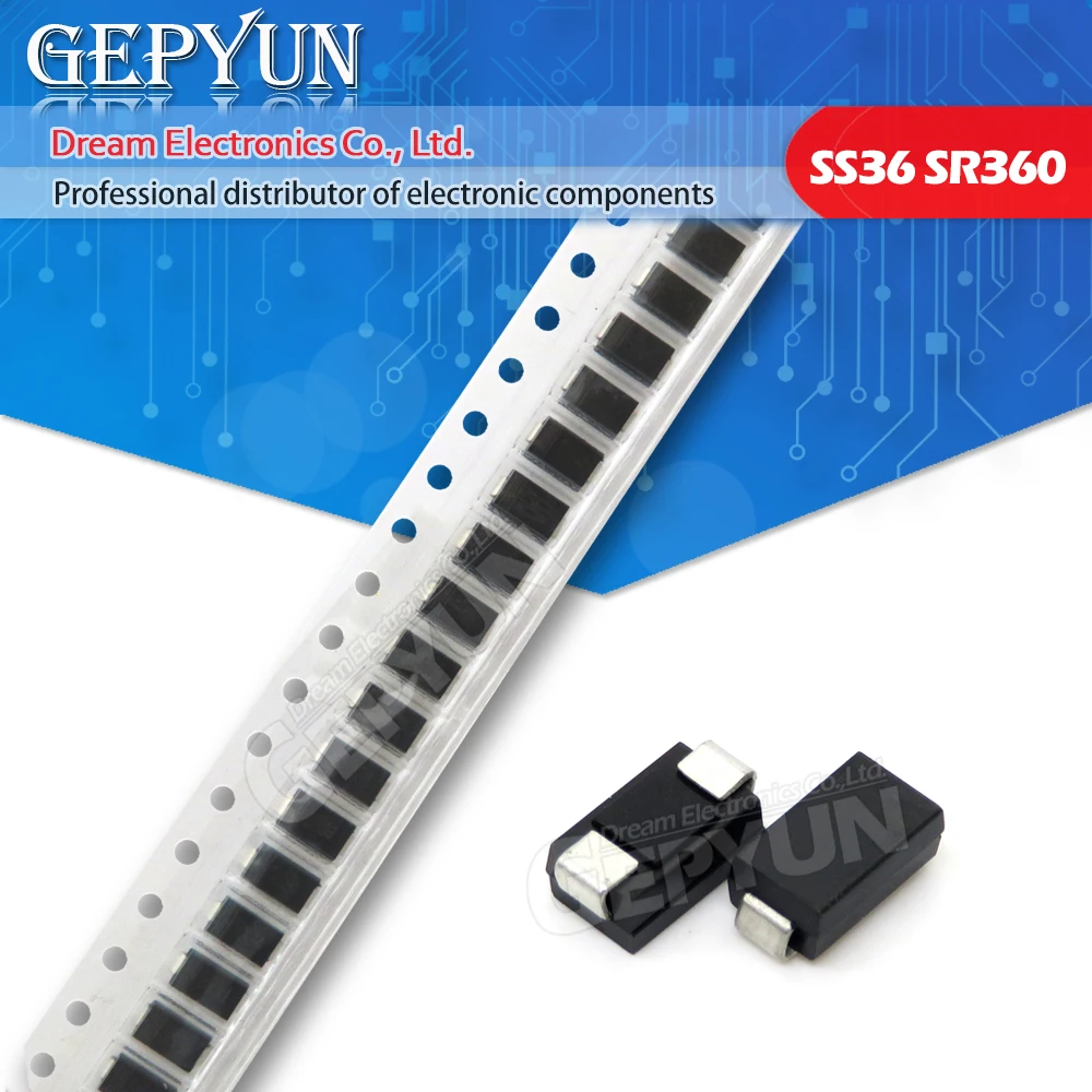 200PCS SS36 30V 60A SMD SR360 DO-214AB Diode SMA SK36 Image