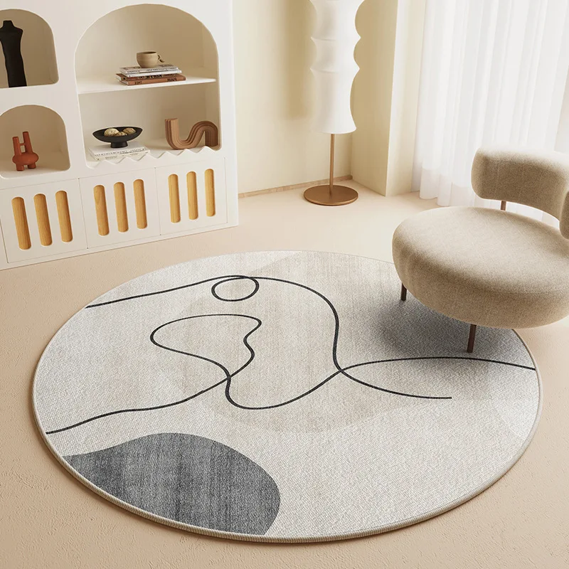 VIKAMA Wohnzimmer-Rundteppich im japanischen Stil, Drehstuhl für Schlafzimmer, Computerstuhl, Sofa, Couchtischkissen, Heimdekoration Image