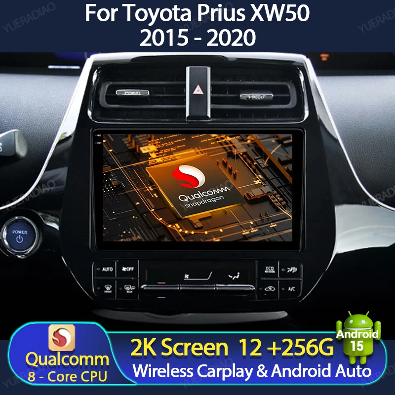 Android 15 Auto Radio Für Toyota Prius XW50 2015 - 2020 Multimedia Stereo Video Player NAVI GPS Carplay Auto 4G WIFI 2K Bildschirm BT Image