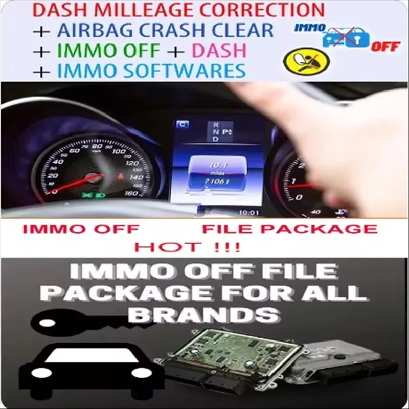 Pack of Software Adjust the KM DASH MILLEAGE CORRECTION + AIRBAG CRASH CLEAR + IMMO OFF + DASH + IMMO SOFTWARES / TOTAL 32 GB