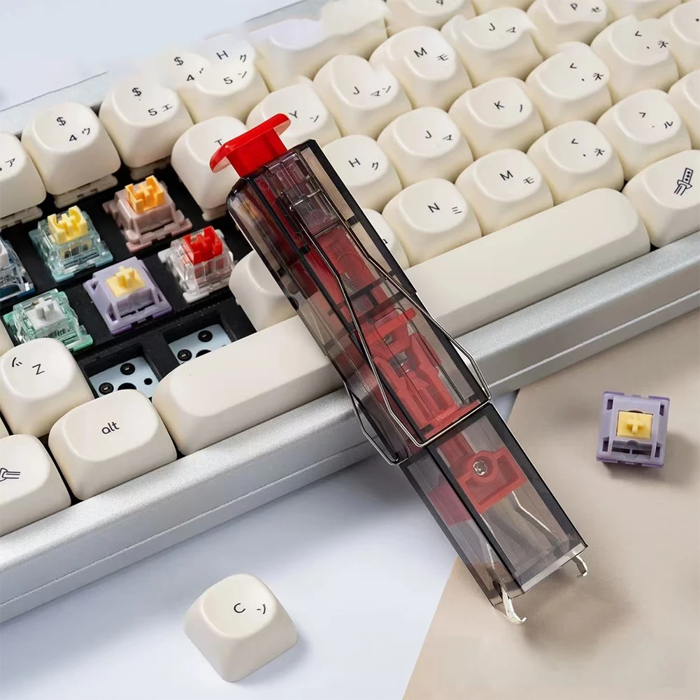 2-in-1-Schalter-Abzieher, Tastenkappen-Abzieher, individueller Hot-Swap-Tastenkappen-Schaftentferner, Tastaturreiniger für mechanische Tastaturen, DIY-Kit Image