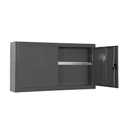 PROREGAL Werkzeugschrank hängend AMEGO | 1x Fachboden | HxBxT 55x120x27,5cm | Metall | Abschließbar | Anthrazit | Werkstattschrank Hängeschrank Image