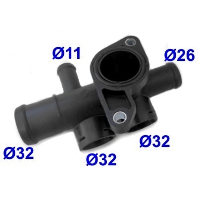 MEAT & DORIA Kühlmittelflansch Ø32mm 32mm für SKODA VW SEAT AUDI VAG 06A121133F 93202 Image