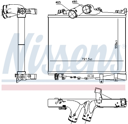 NISSENS Ladeluftkühler Universal für MERCEDES-BENZ 9735010301 9735010201 A9735010301 97038 Image